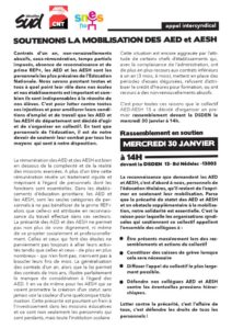 thumbnail of Soutien AED-intersyndical-SUD-CNT-SNES-30 janv 2019